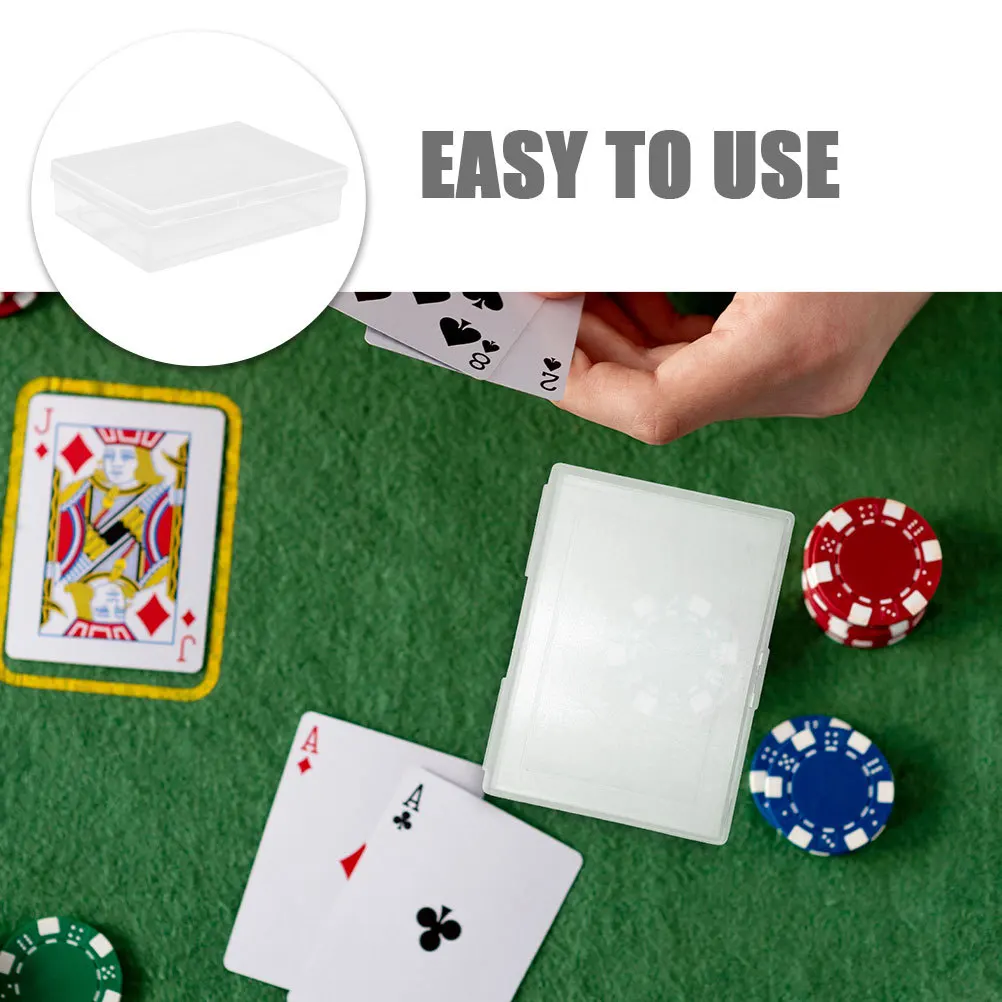 

4Pcs Transparent Playing Card Box Compact Storage Case for Business Cards Game Parts Organizer Playing Card Holder