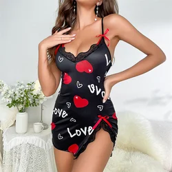 Sexy Sleepwear Women Summer Night Dress V-neck Sleeveless Pajamas Nighties Nightgown Nightdress Nightwear Home Pyjama Femme Pjs