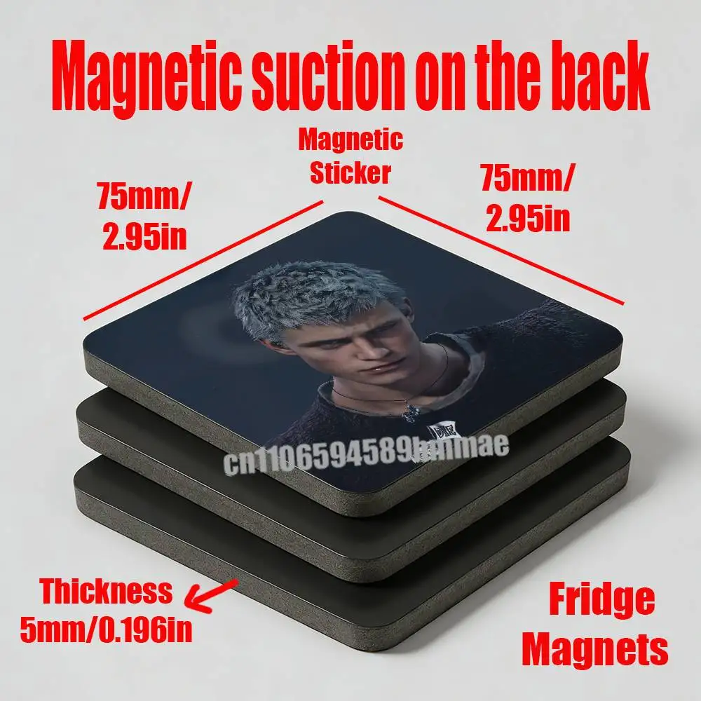 For D-Devil May Cry DMC 5 Nero Fridge Magnets Freezer Metal Cabinet Custom Refrigerator Magnetic Card Case