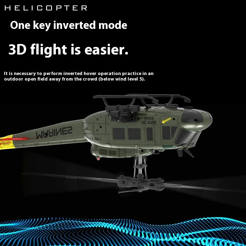 ใหม่ Uh-1 หกช่อง Aileron ฟรี Flying Stunt เฮลิคอปเตอร์รีโมทคอนโทรลไฟฟ้าจําลองเฮลิคอปเตอร์ติดอาวุธของเล่น