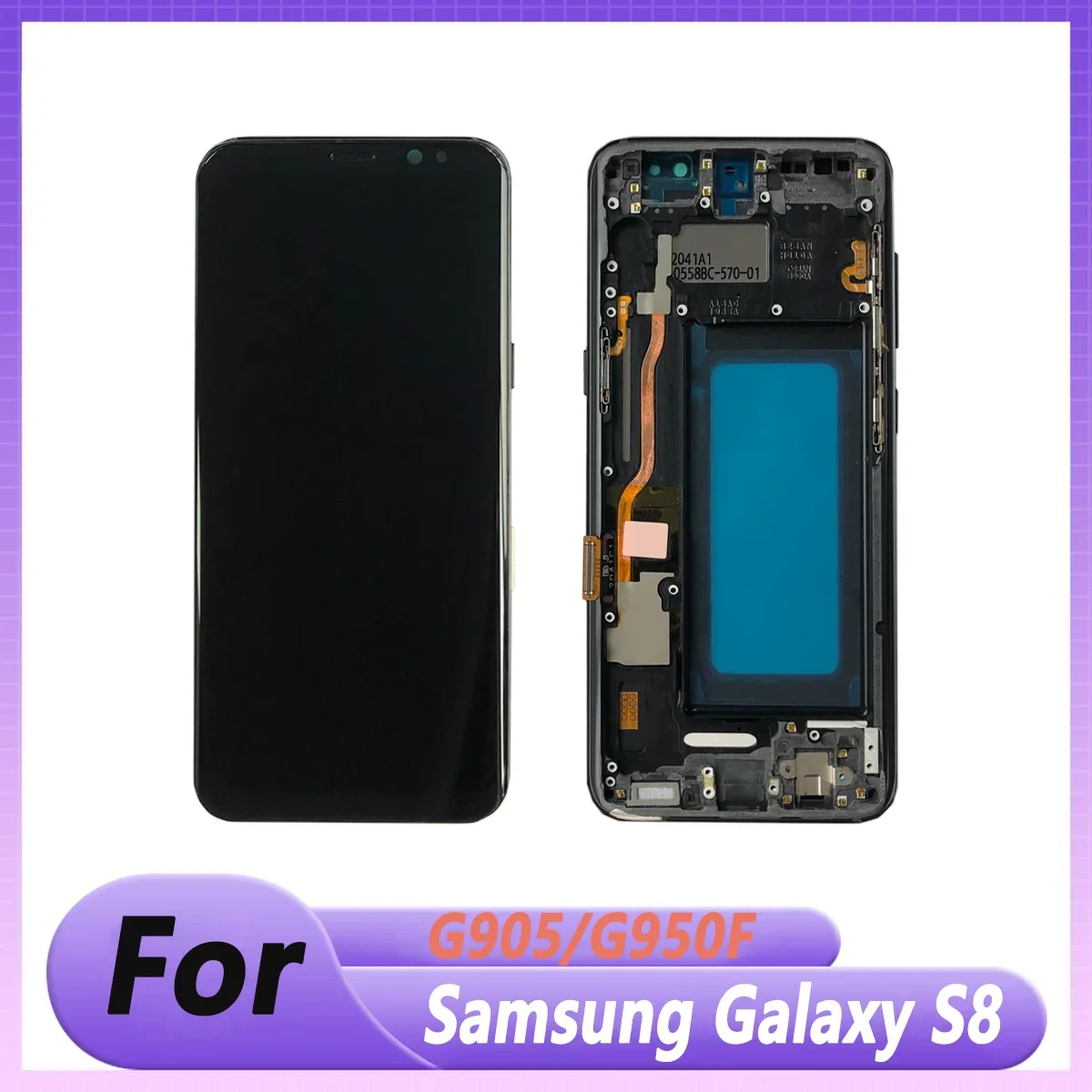 Pantalla LCD S8 probada para Samsung Galaxy S8, pantalla táctil para G905F/G905, montaje de digitalizador de pantalla LCD, piezas de repuesto LCD