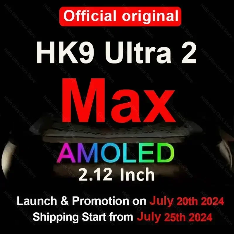 Smartwatch 2024 New HK9 ULTRA 2 Max HD AMOLED 4G ROM ChatGPT NFC Compass Clock Bluetooth Call Sports 49mm Smart Watch Men Women