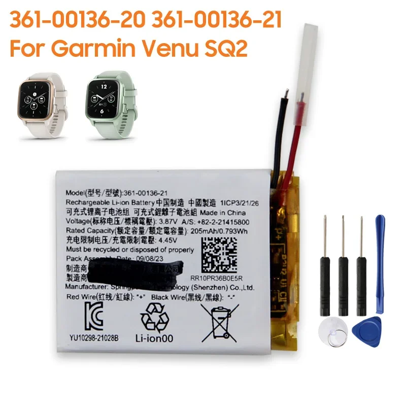 Replacement Battery 361-00136-20 361-00136-21 For Garmin Venu SQ2