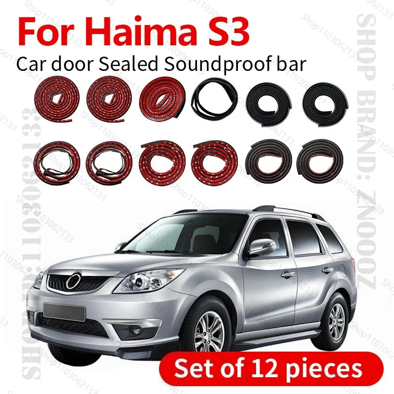 

For 2013-2017 Haima S3 Car Door Seal Strip Rubber Double Layer Sealing Protector Soundproof Strip Dustproof Seal Strip 12PCS Set
