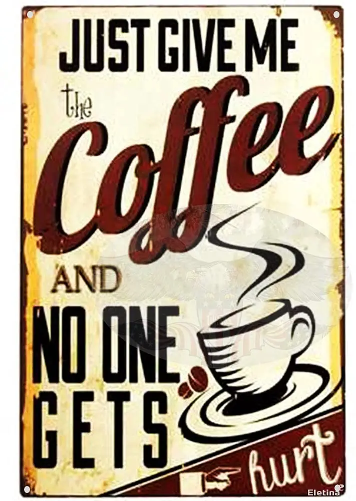 TSOSK просто дайте мне кофе, и никто не повредит Забавный юмористический металлический жестяной знак, домашняя фотография, пещера, бар, клуб, дом