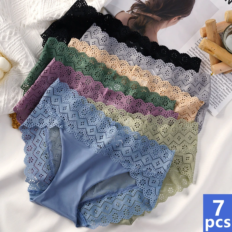 

7pcs lingerie sexy seducive Sexy Lingerie Women Panties Lace Underwear French Ladies Seamless Knickers Underpant Briefs M/L/XL