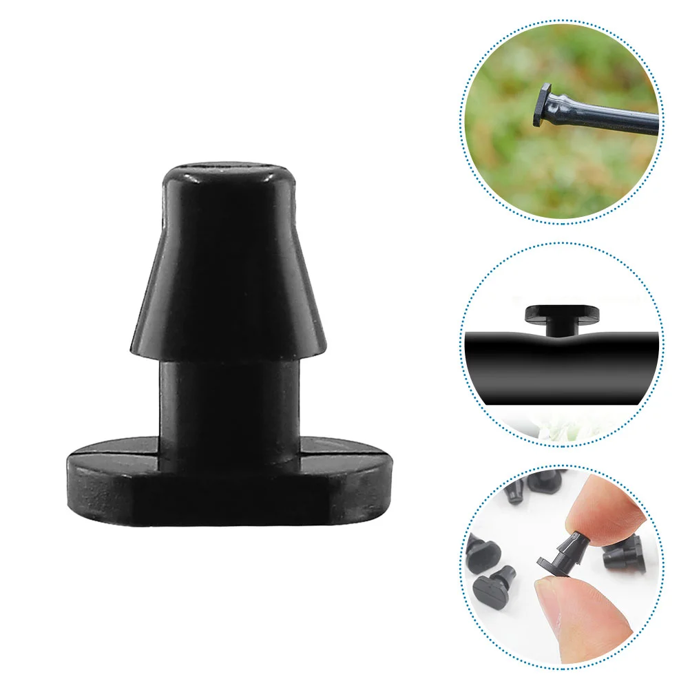 150 Pcs 1 4 Inch Drip Irrigation Plug End Garden Tool Tube Closure Stopper Watering System Stoppers Plastic Plugs Barbed Design