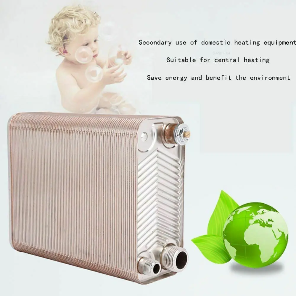 Economizer Brazed 120 Plates Stainless Steel Heat Exchanger Brazed Plate Type Water Heater for Boilers SUS304