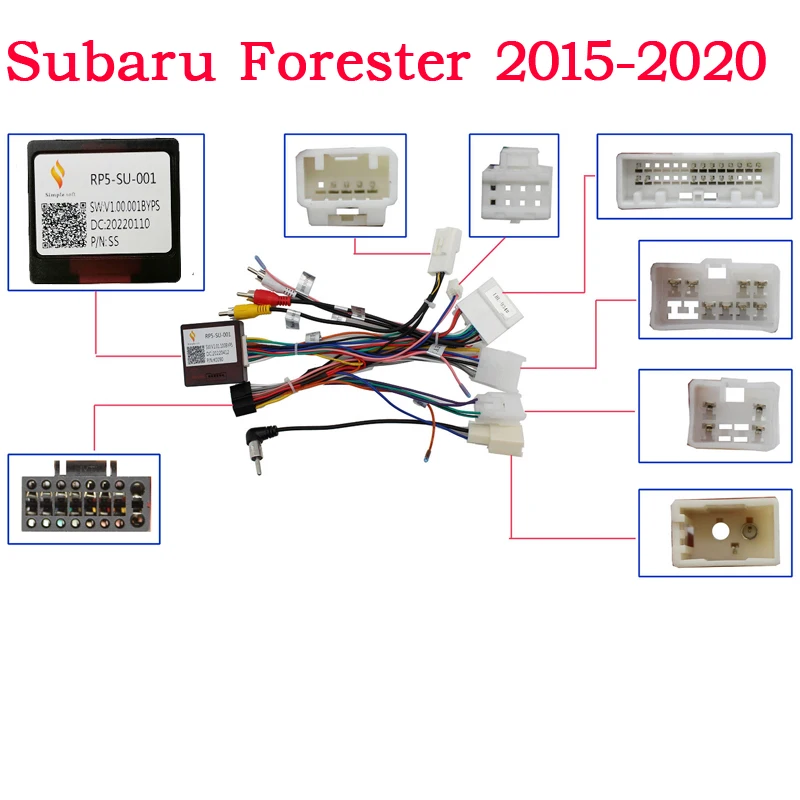 RSNAVI Car 16pin Audio Wiring Harness With Canbus Box For Subaru Forester 15-20 Aftermarket Stereo Installation Wire Adapter