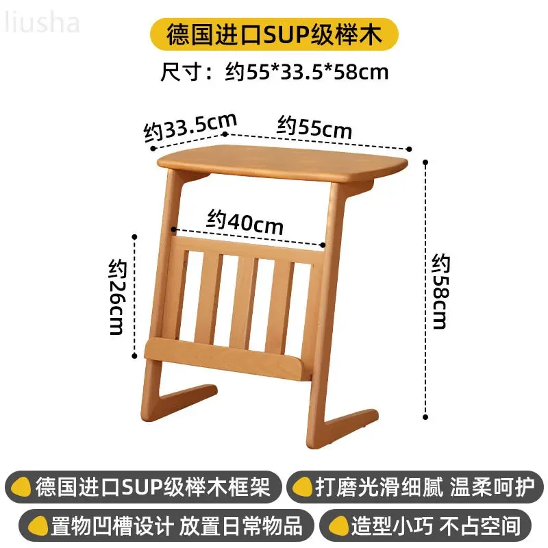 Minimalistyczny narożny stolik kawowy stolik kawowy do salonu oryginalny kolor drewna z litego drewna prosta bukowa Sofa mała stolik