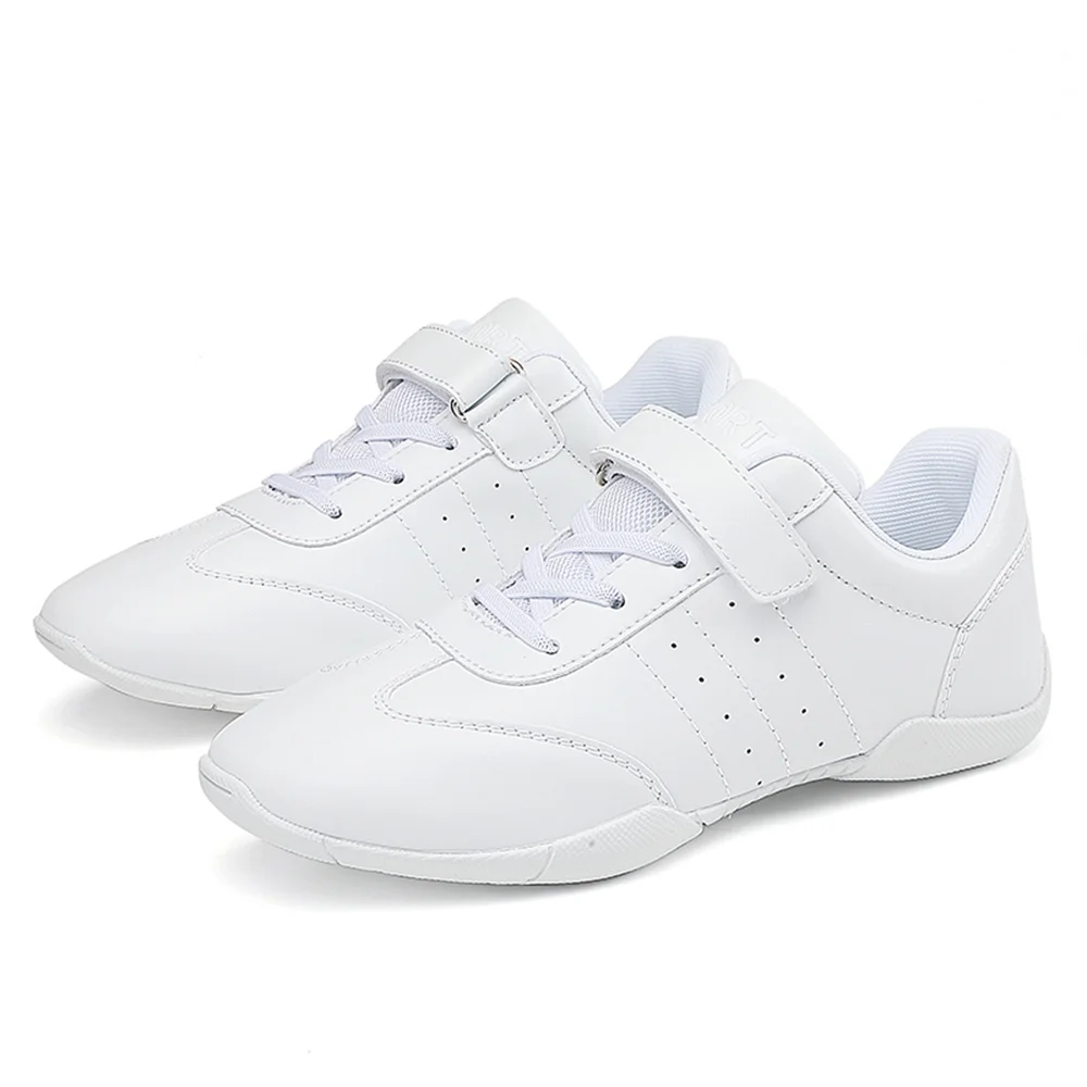 Zapatos de animadora blancos para niñas, zapatillas de tenis de baile de entrenamiento para niños, zapatos planos ligeros y cómodos, zapatos deportivos para interiores y exteriores