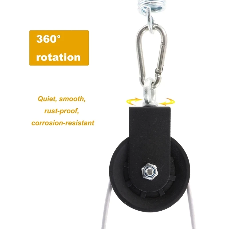 Cable Pulley System Multi Gym Machine DIY Home Lat Pully With Accessories 360 Rotation Smooth Silent Pulley, DIY Attachment