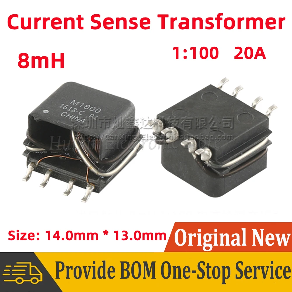 

2pcs M1800 SMD SMT Current Sense Transformer 20A High Current Sensor Automotive Detect Turns Ratio 1:100