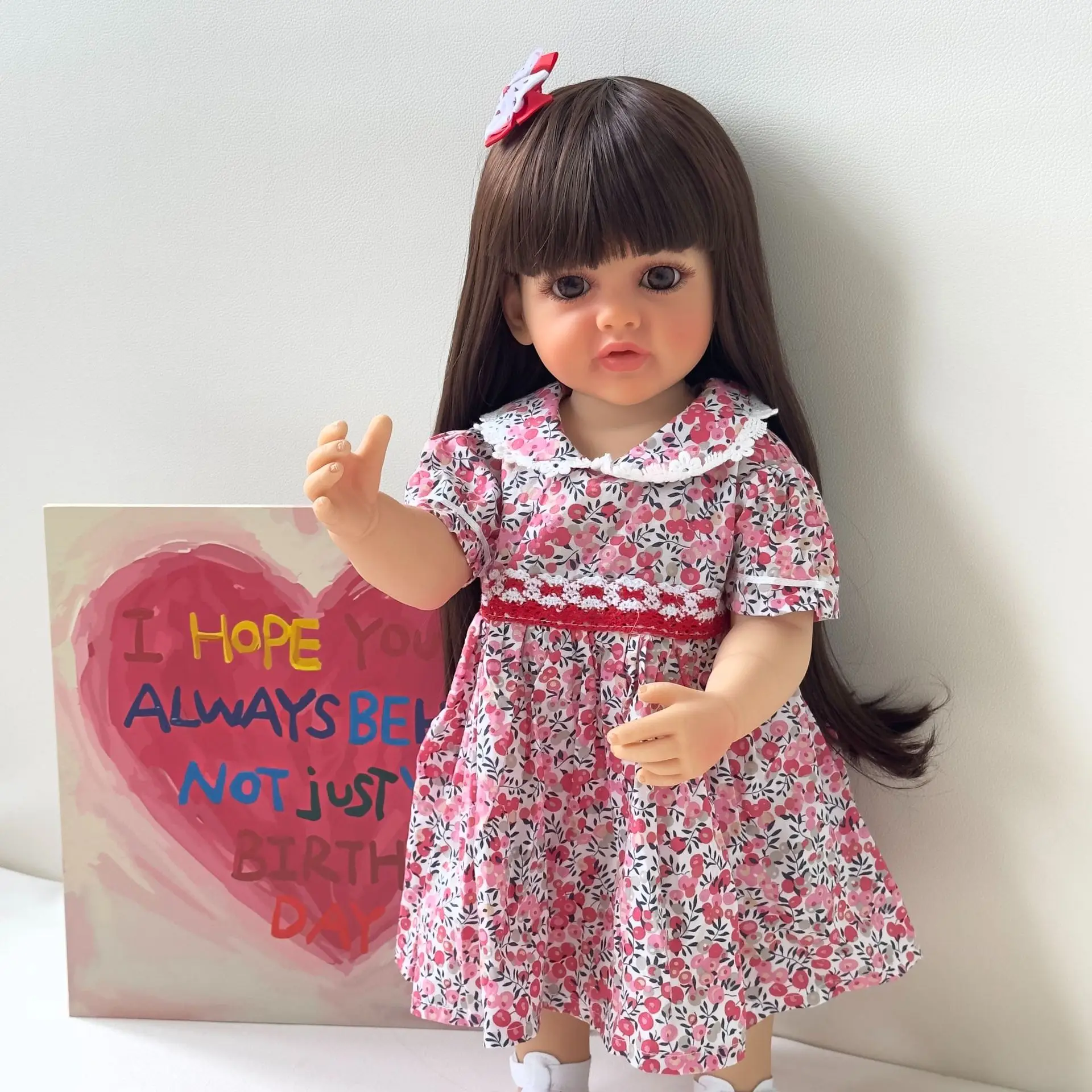 Betty 50 cm Full Body Silicone Vinyl Reborn Girls Doll Long Hair Lifelike Handmade Newborn Muñecas Bebe Doll For Children Gifts