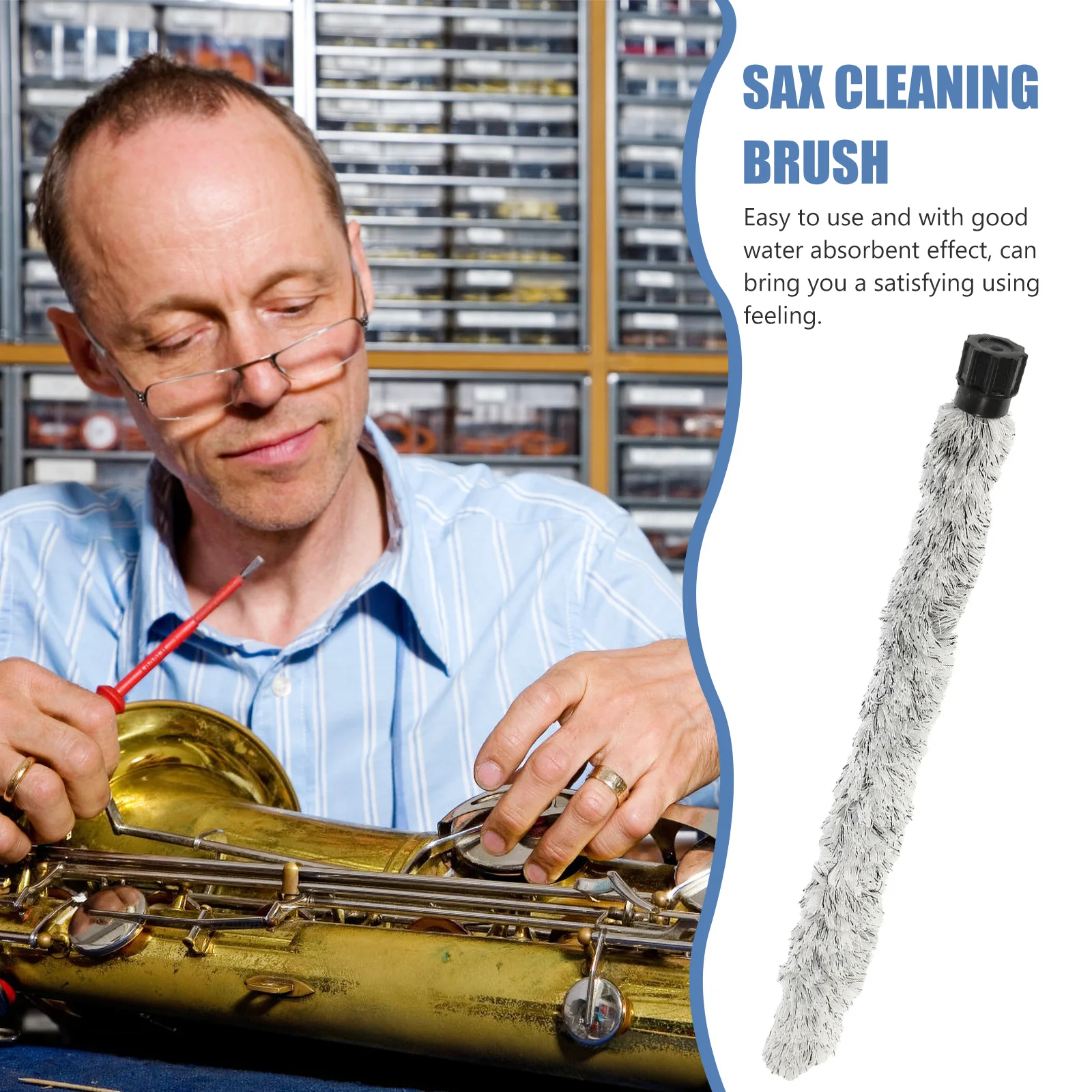 

Saxophone Cleaning Brush Accessories Cleaner Dusting Instrument Alto Neck Maintenance Thumb