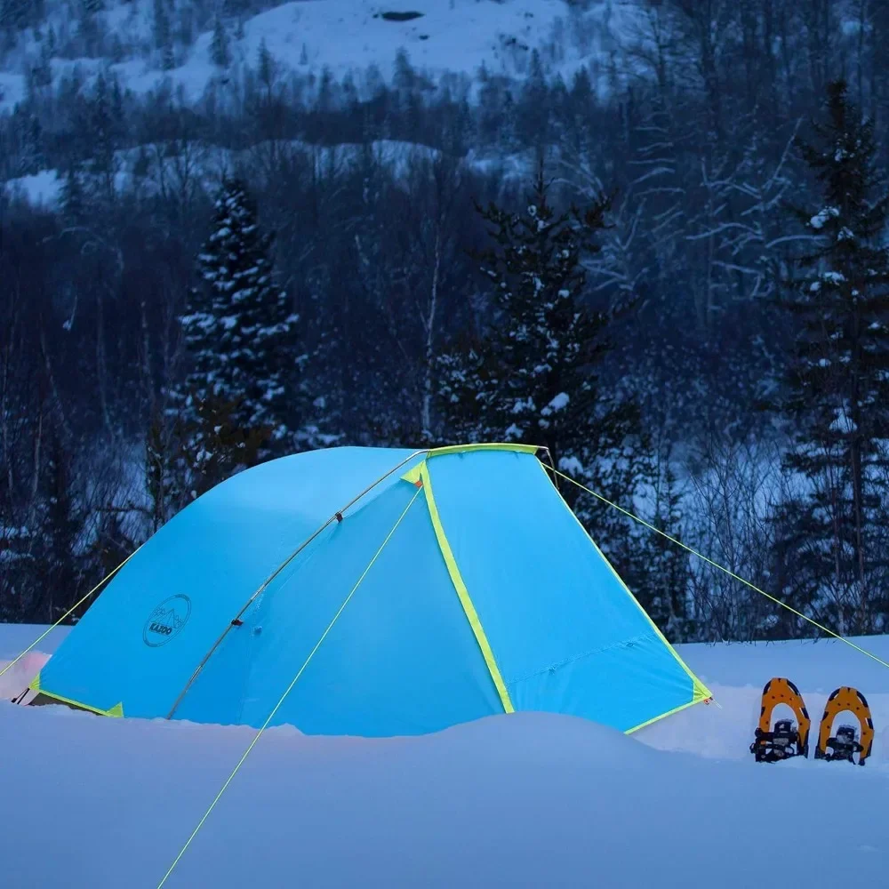 

-2／4 Person Camping Tent Outdoor Waterproof Family Large Tents 2/4 People Easy Setup Tent With Porch Double Layer