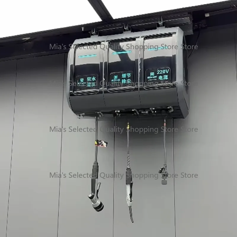 3-in-1-Luft-Wasser-Elektro-Schlauchtrommel mit 10 m, einschließlich Reinigung für Autowäsche, Garage, Werkstatt, Wandmontage