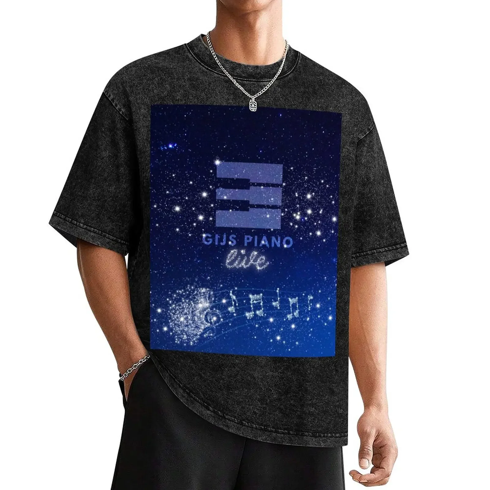 Camiseta de anime In The Stars para hombre, camisa de gran tamaño con estampado de animales, Gijs Piano LIVE, nueva edición de verano