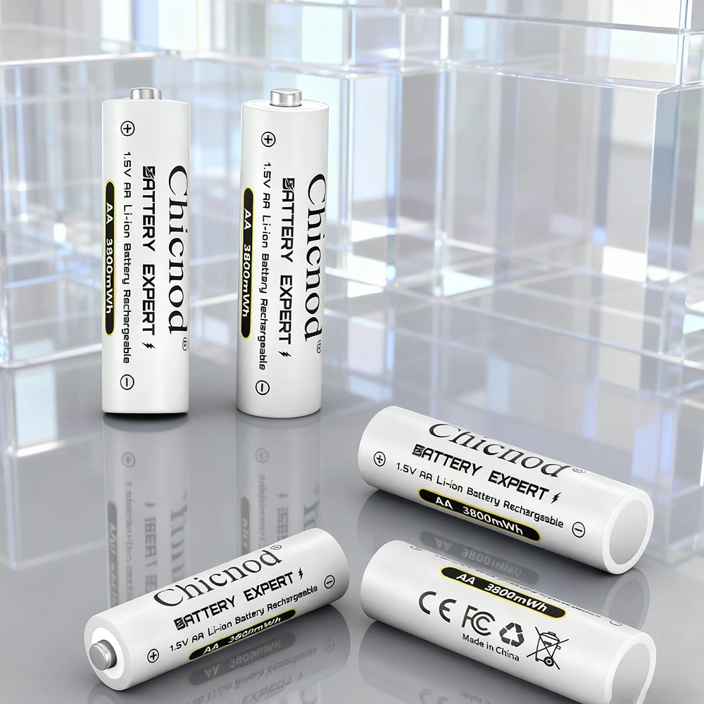 CHICNOD 2-20 قطعة بطارية ليثيوم قابلة للشحن لبطارية ليثيوم أيون 1.5 فولت AA 3800mWh لمروحة بطاريات الماوس اللاسلكية للتحكم عن بعد #2