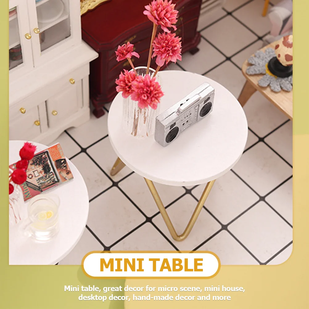 Dollhouse Table Toy Playsets Tiny Furniture Miniature Alloy Side Baby 1 12 Scale Miniatures Accessories