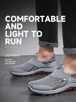 Men's Breathable Slip On Mesh Sneakers Outdoor Activities Hiking Camping Trekking Spring Summer Comfortable Casual Sports Shoes