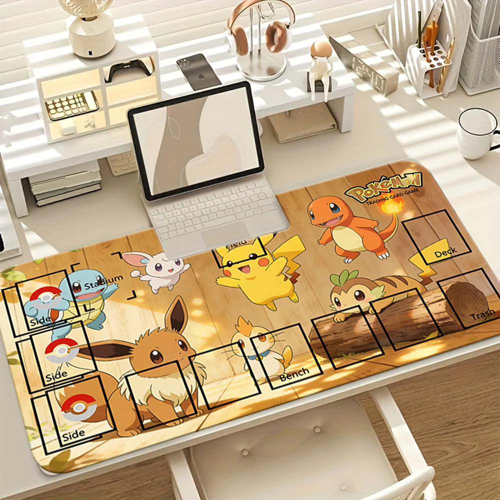 

Pokemon Family Large Gaming Mouse Pad TCG Playmat with Zones Non-Slip Desk Mat