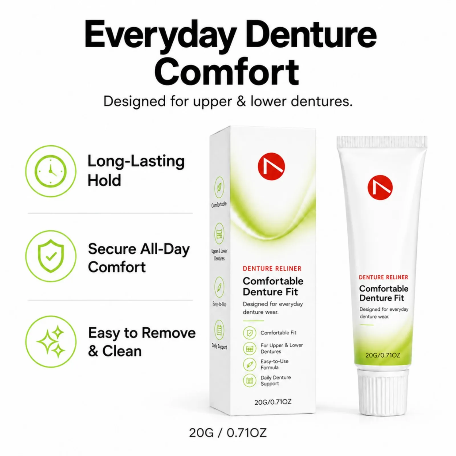 Denture Adhesive Glue Long Lasting Hold Gum Protection Improve Comfort Easy Use Thermoplastic Denture Adhesive Cushion 20g