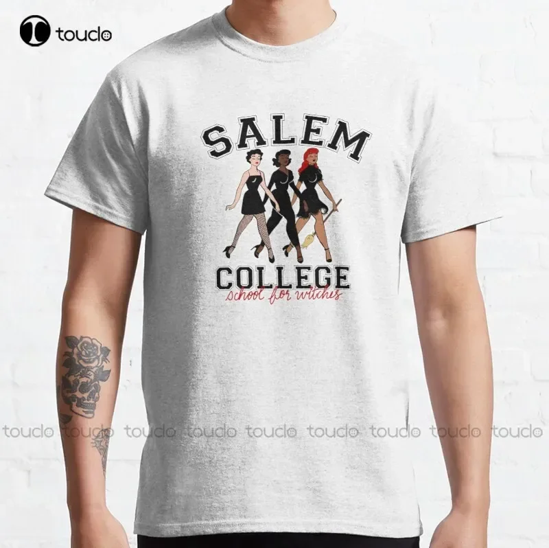 New Salem Witches Salem Witches Halloween Goth Alt Girls Classic T-Shirt Big And Tall Shirts For Men Cotton Tee Shirt S-6Xl