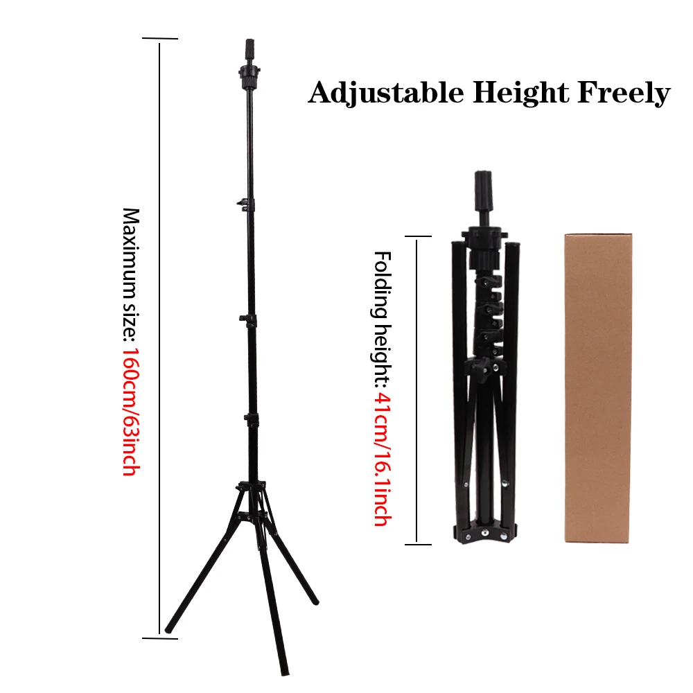 Nunify 21-25Inch Canvas Block Head Mannequin Adjustable Wig Stand Tripod With Rotatable Head Holder For Hairdressing Exhibitions_voghion.com