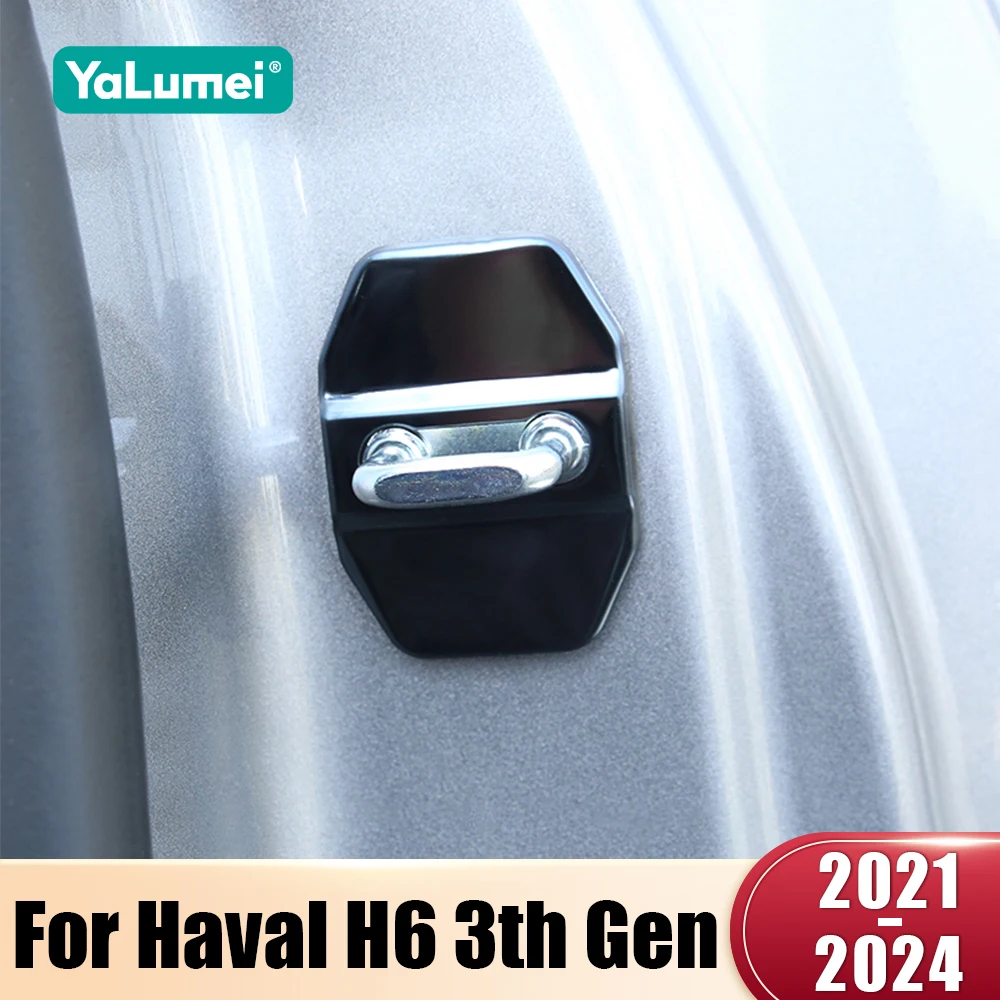 

For Haval H6 3rd Gen 2021 2022 2023 2024 GT DHT-PHEV Stainless Car Door Lock Buckle Trim Cover Protective Rust Accessories
