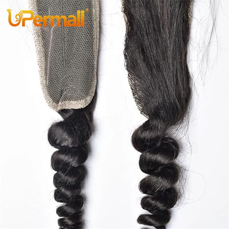 Upermall Kim 2x6 Jerry Curly Swiss Transparent Lace Closure Kinky Straight Loose Deep Water Wave Remy Human Hair For Black Women