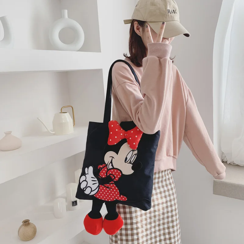 

Disney cartoon Mickey mouse shoulder bag handbag large-capacity soft canves shopping bag