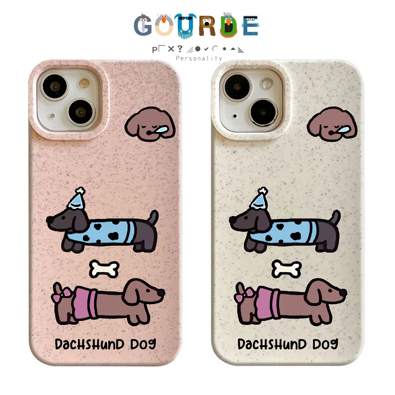 

Gourde Simple Cute Casing Dachshund Pattern Phone Case for Iphone 16 15 14 13 12 11 Pro Max IP 7 8 Plus Iphon X XS XR Xs Max