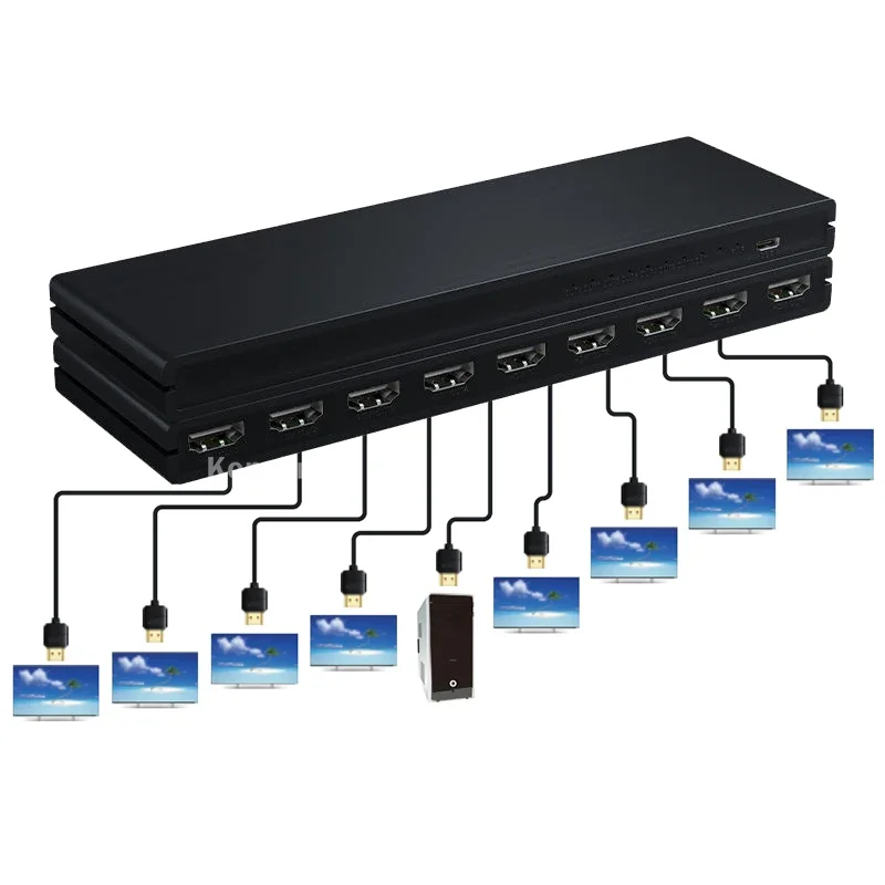 4K@30Hz 1x8 HDMI Splitter 1 In 8 Out HDMI Video Distributor Converter Multi Screen Display for PS4 Xbox Camera PC To TV Monitor