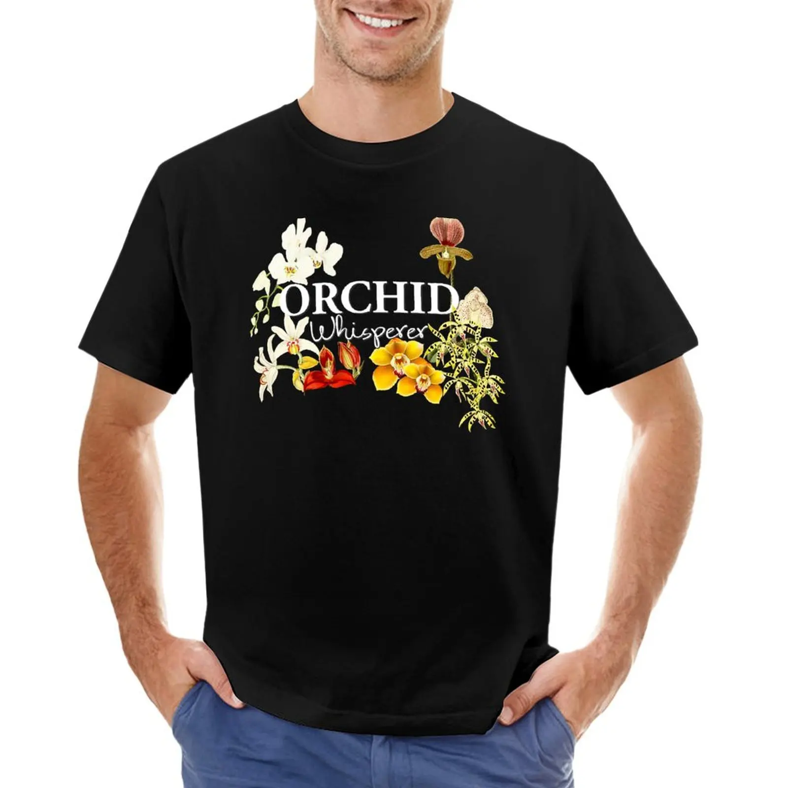 

Orchid Whisperer I Love Orchids T-Shirt for a boy Aesthetic clothing custom shirt plain black t shirts men