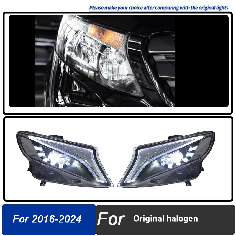 

Car Styling Head Lamp for Benz Vito 2016-2023 W447 LED Headlight V260 LED DRL Led Porjector Lens low beam Auto Accessories