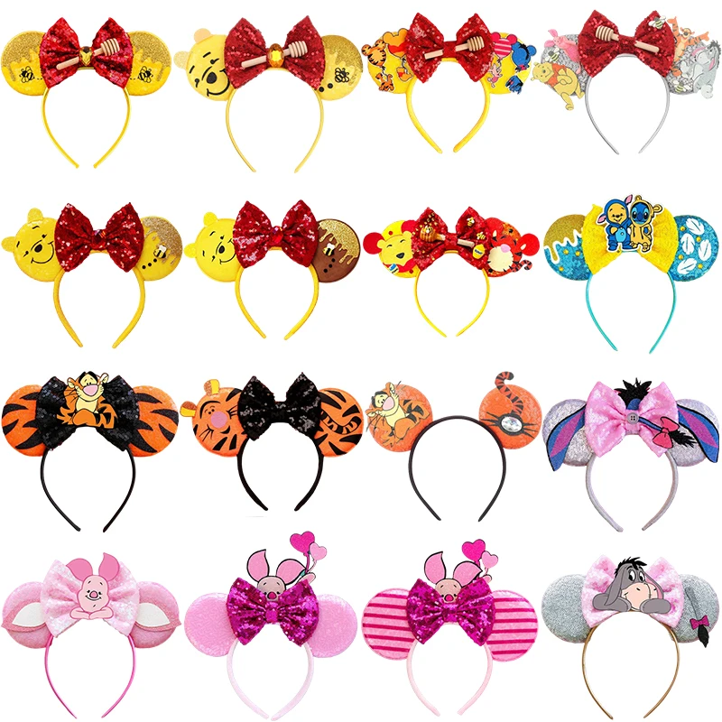 

Cartoon Piglet Tigger Hair Accessories Women Disney Winnie the Pooh Bear Ears Hairbands Kids Eeyore Bow Headbands For Girls Gift