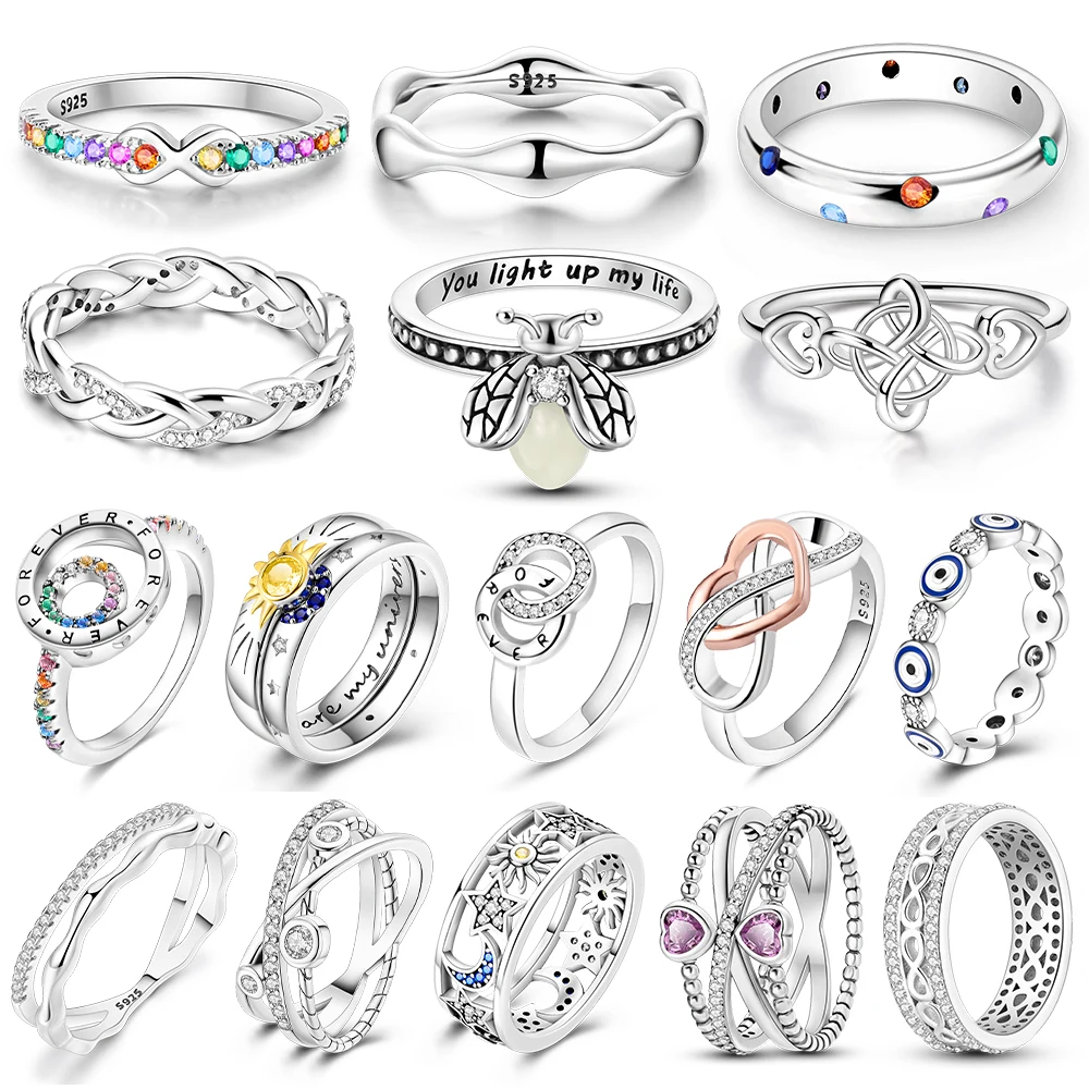 2024 925 Sterling Silver Women Rings Eternal Love Sparkling Original Design Wedding Finger Ring Jewelry Gift