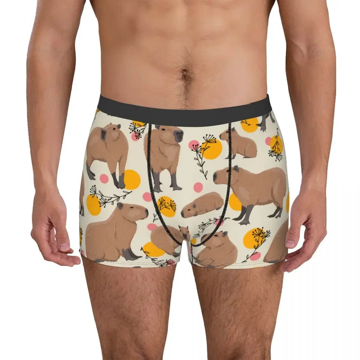 Mens Capybara Underwear Wild Animals of America Novelty Boxer Shorts Panties Homme Soft Underpants