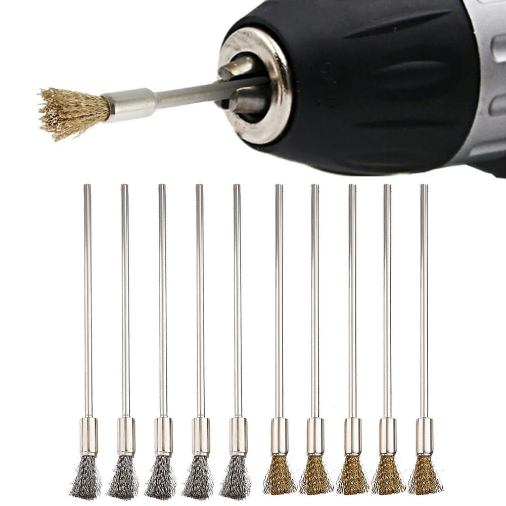 5pcs Brass Stainless Steel Wire Brushes Polishing Brush For Cleaning Grinding Dusting Deburring Polishing Rust Removal