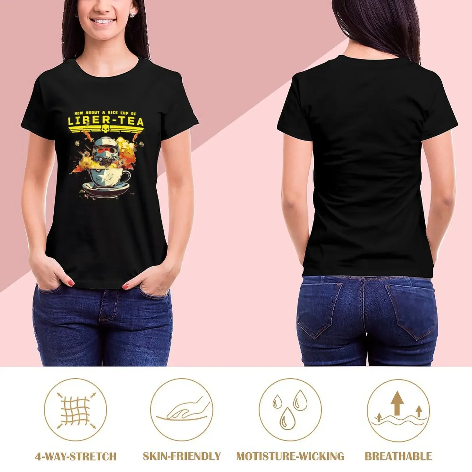 LIBER-TEA - HellDivers II T-Shirt cute clothes plain customs new edition Women t shirt