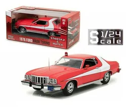 New GL 1/24 Scale 1976 FORD GRAN TORINO STARSKY AND HUTCH Diecast Vehicle Alloy Toy Car models for collection Gift