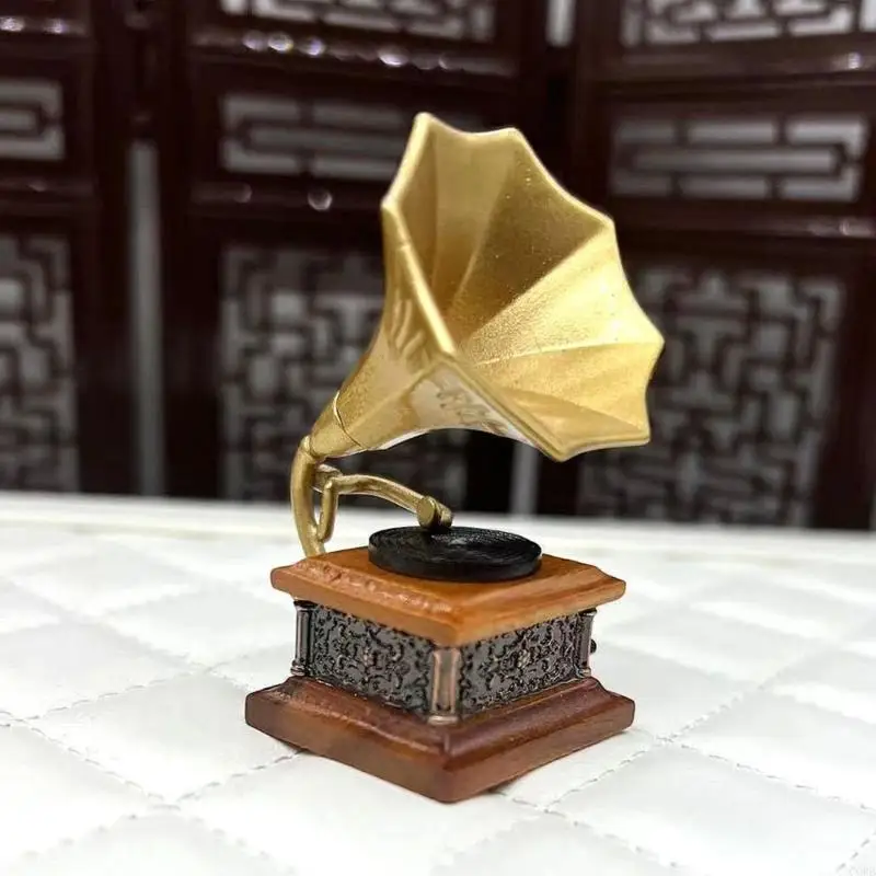 Vật phẩm nhà búp bê máy hát thu nhỏ CORB dành cho người hâm mộ thiết kế cổ điển và trang trí nhà tinh xảo