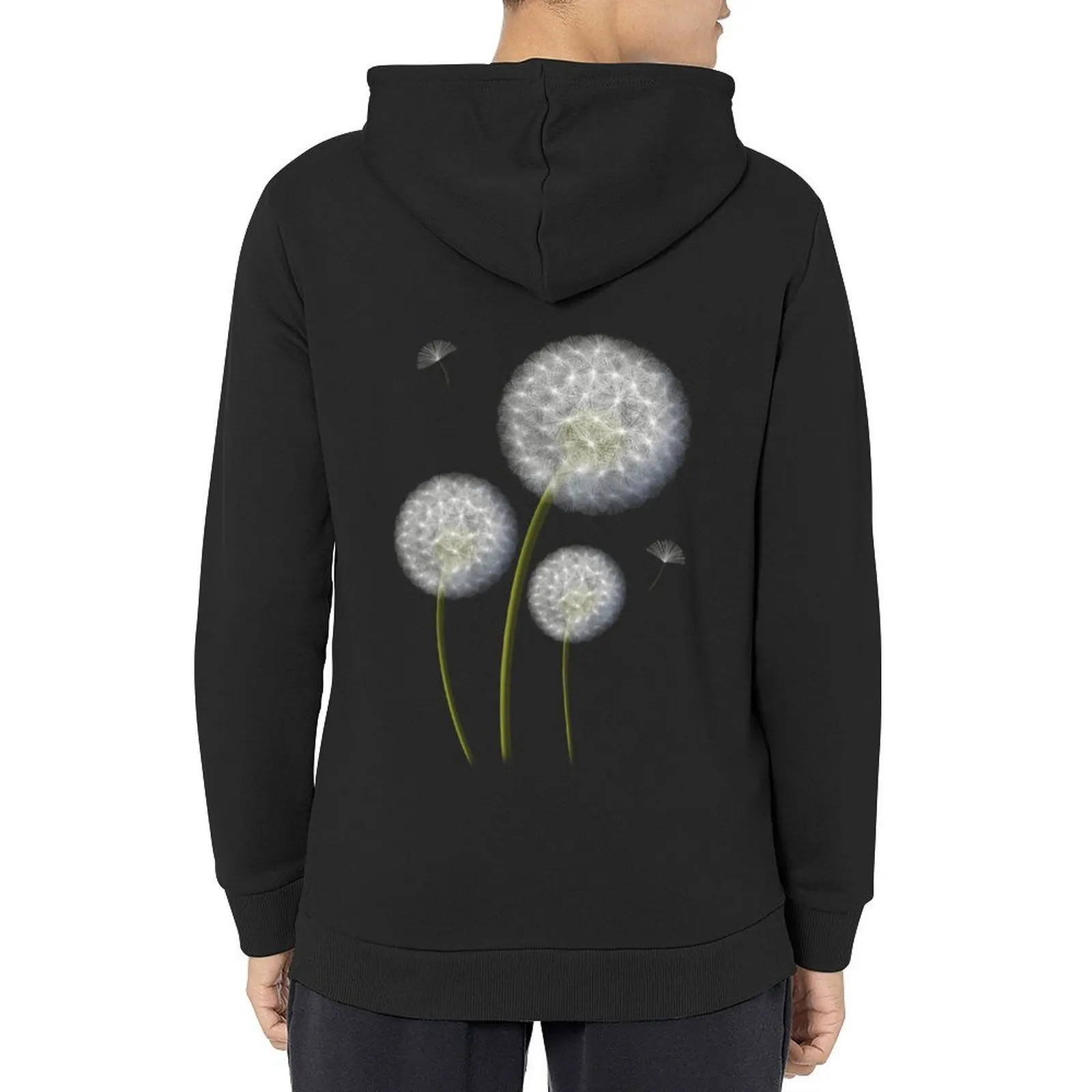 

Trio of Dandelions: Minimalist Nature Art Hoodie men clothes men's autumn clothes anime clothing korean clothes hoodie graphic