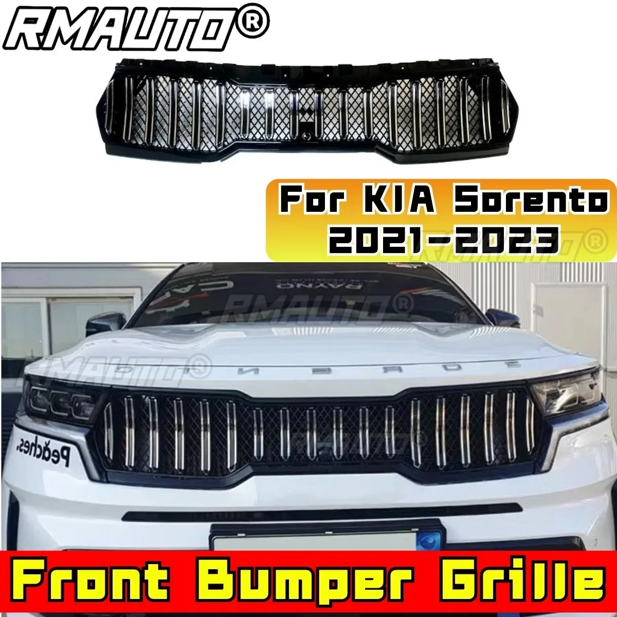 For KIA Sorento Bumper Grill Racing Grills Car Front Grille Grillg Modification Part For KIA Sorento 2021-2023 Car Accessories