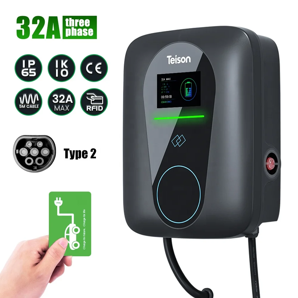 Teison Rfid Card Ev Wallbox Fast Charger Type 2 Socket Huishoudelijk Gebruik