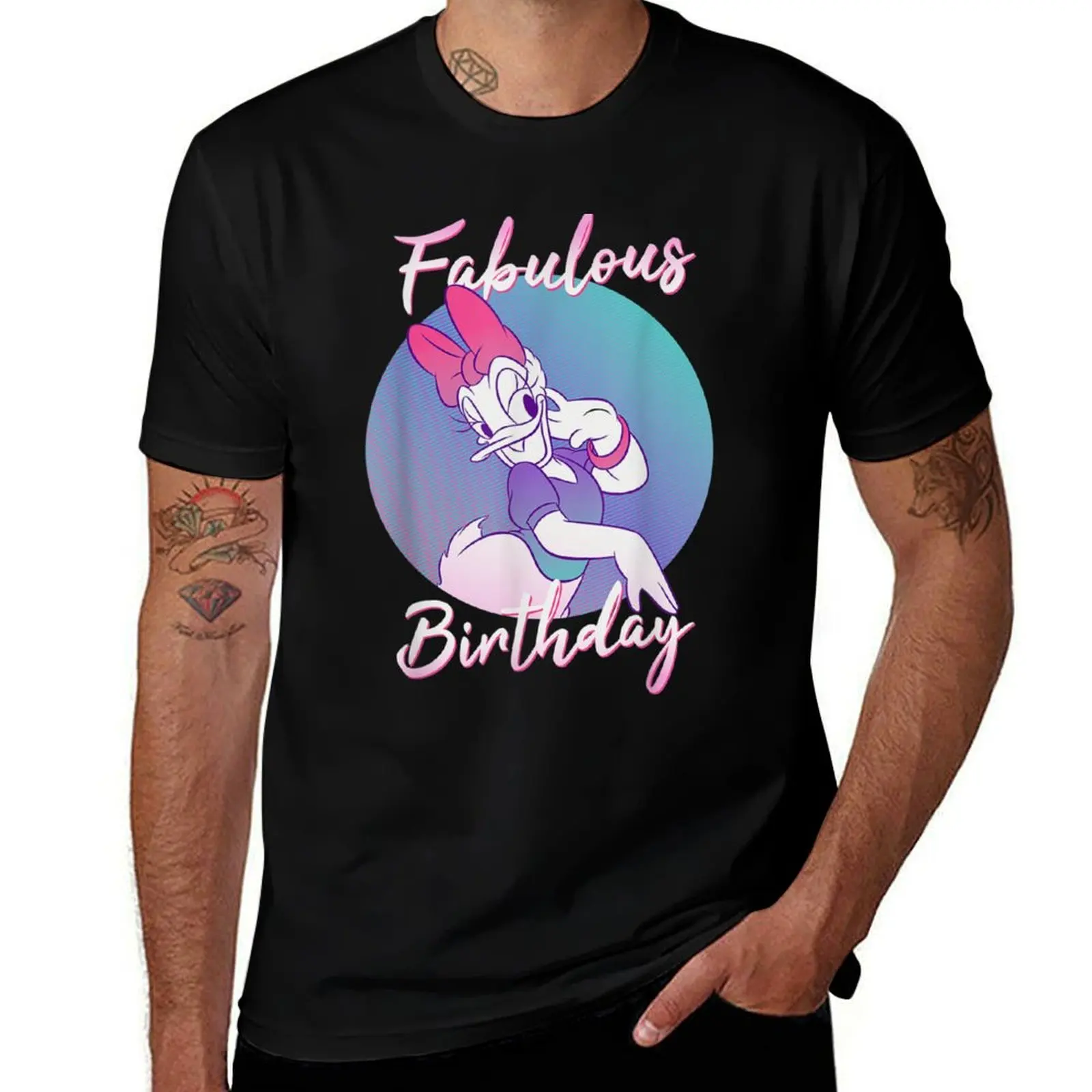 

Daisy Duck Fabulous Birthday T-Shirt for a boy blacks cotton graphic tees oversized t shirts for men