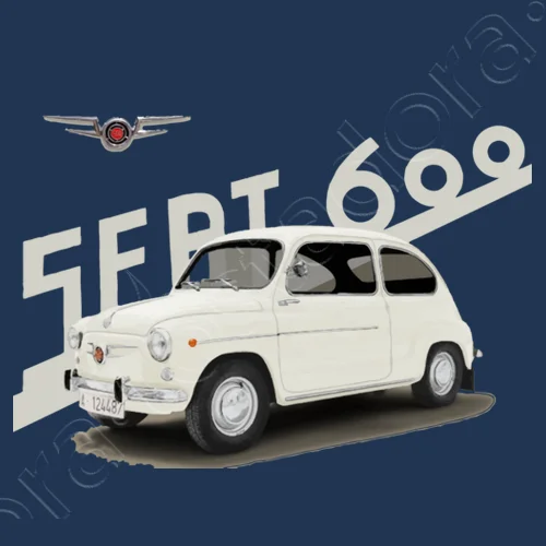 Spain S E A T 600 Classic Vintage Car T Shirt. New 100% Cotton Short Sleeve O-Neck T-shirt Casual Mens Top