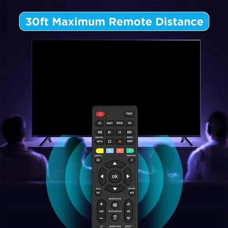 بديل جهاز التحكم عن بعد للتلفزيون العالمي YP متوافق مع Magnavox RCA JVC TCL Westinghouse لـ Philips Panasonic والمزيد