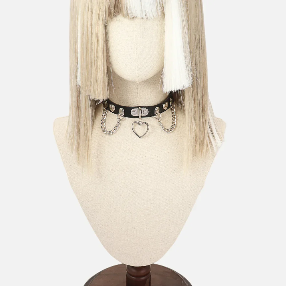Punk Gothic Rock and roll Individuality Chain Dark Night club Rock and roll Sweet Cool Tassel Love Leather Choker Cortex Pendant